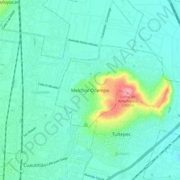 Melchor Ocampo topographic map, elevation, terrain