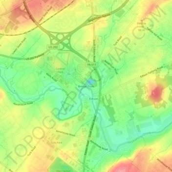 Bridge Point topographic map, elevation, terrain