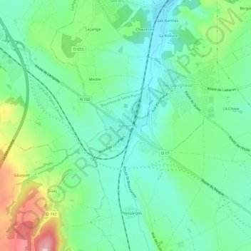 Arvant topographic map, elevation, terrain