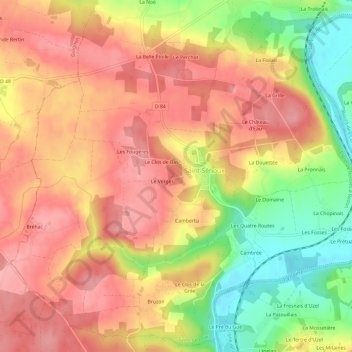 Le Bas Verger topographic map, elevation, terrain