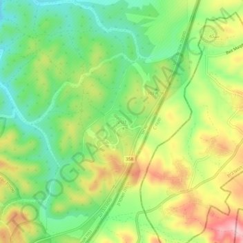 Neta topographic map, elevation, terrain