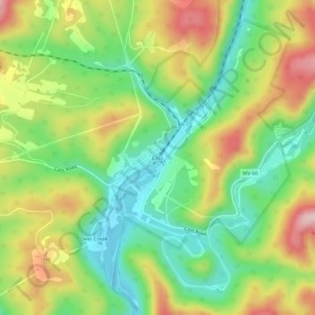 Cass topographic map, elevation, terrain