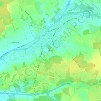 Reuilly topographic map, elevation, terrain