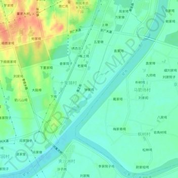 钟家塆 topographic map, elevation, terrain