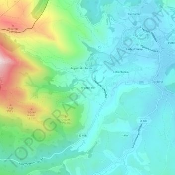 Aldagaraia topographic map, elevation, terrain