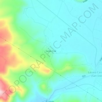 Santa Cruz topographic map, elevation, terrain