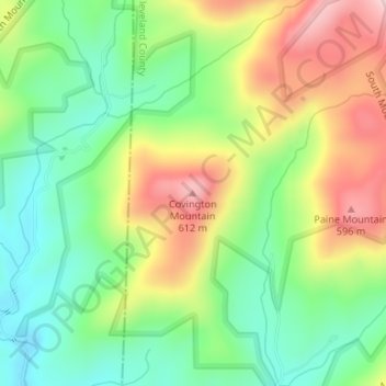 Covington Mountain topographic map, elevation, terrain