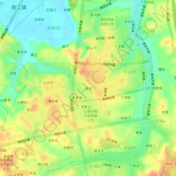 瑶湖 topographic map, elevation, terrain