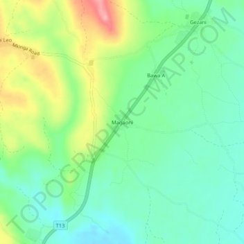 Magaoni topographic map, elevation, terrain