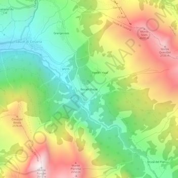 Bessén Basse topographic map, elevation, terrain