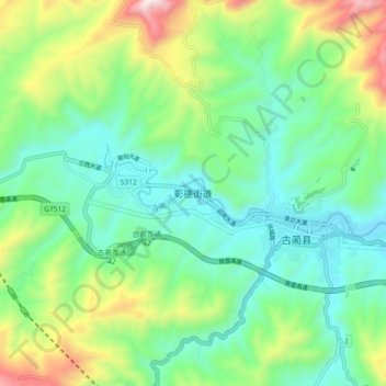 彰德 topographic map, elevation, terrain