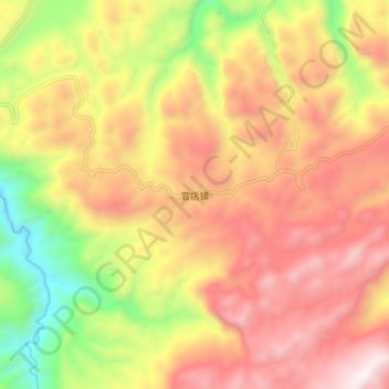 官店镇 topographic map, elevation, terrain