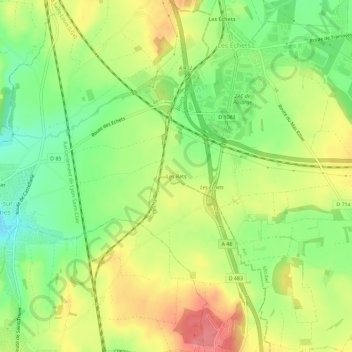 Les Rets topographic map, elevation, terrain