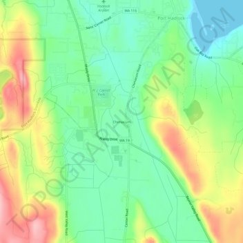 Chimacum topographic map, elevation, terrain