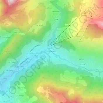 Le Terret topographic map, elevation, terrain