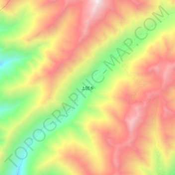 上团乡 topographic map, elevation, terrain