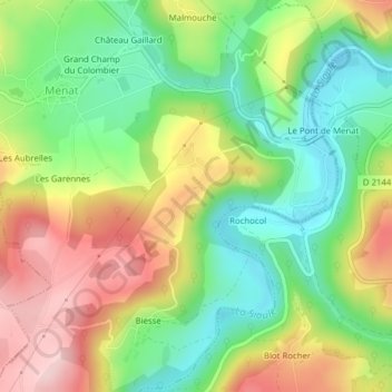 Belvédère de Navoirat topographic map, elevation, terrain