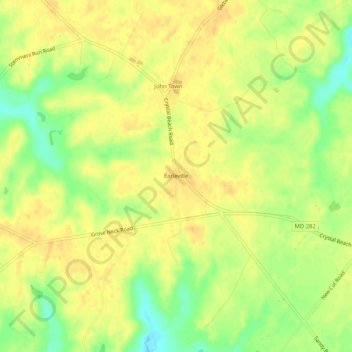 Earleville topographic map, elevation, terrain