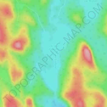 Lac Boston topographic map, elevation, terrain