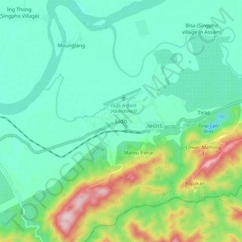 Lido topographic map, elevation, terrain