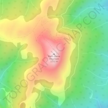 Black Dome Mountain topographic map, elevation, terrain