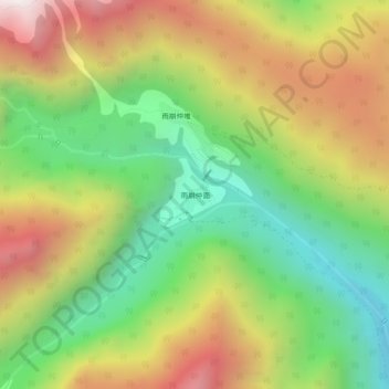 雨崩仲面 topographic map, elevation, terrain