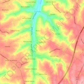 Outeirada topographic map, elevation, terrain
