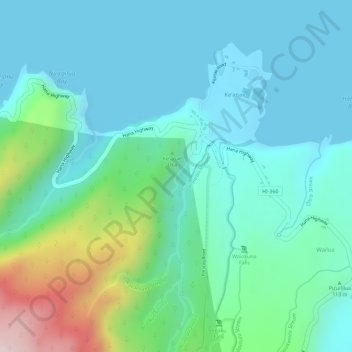Ke’anae Arboretum topographic map, elevation, terrain