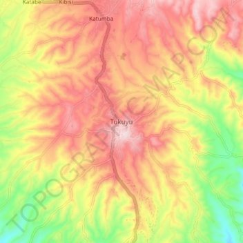 Tukuyu topographic map, elevation, terrain