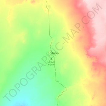 Shilabo topographic map, elevation, terrain