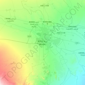 博乐市 topographic map, elevation, terrain