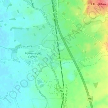 Bilsborrow topographic map, elevation, terrain