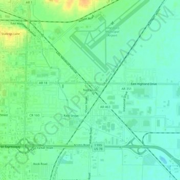 Nettleton topographic map, elevation, terrain