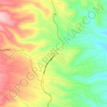 Kariene topographic map, elevation, terrain