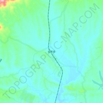 金罗镇 topographic map, elevation, terrain