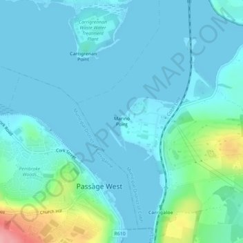 Marino Point topographic map, elevation, terrain