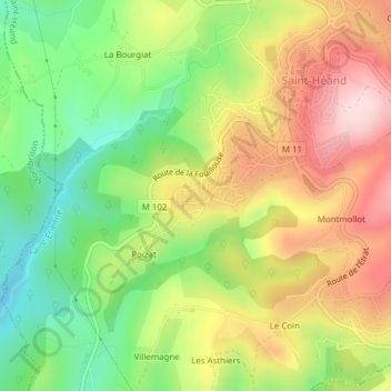 Condelouse topographic map, elevation, terrain