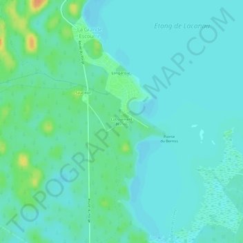 Lotissement Bernos topographic map, elevation, terrain