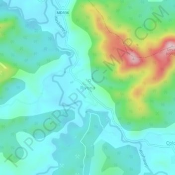 Rivona topographic map, elevation, terrain