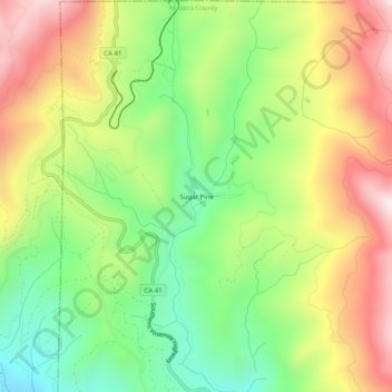Sugar Pine topographic map, elevation, terrain