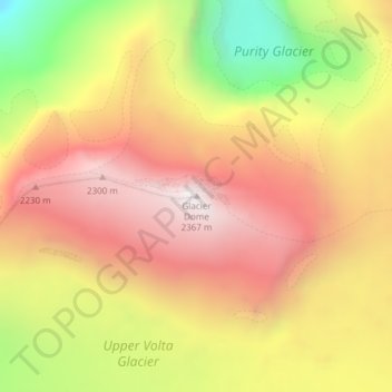 Glacier Dome topographic map, elevation, terrain