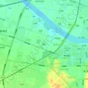 雅村 topographic map, elevation, terrain