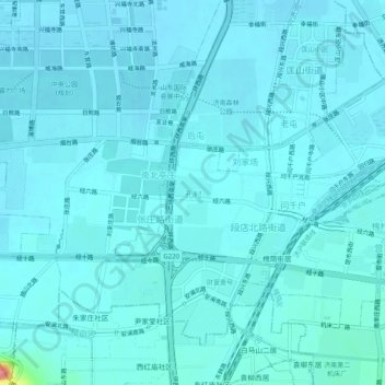 孔村 topographic map, elevation, terrain