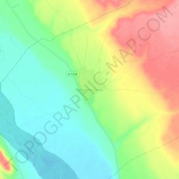 Belver de Cinca topographic map, elevation, terrain
