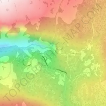 Voringfossen view pt. topographic map, elevation, terrain