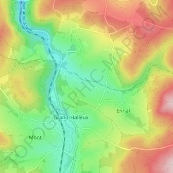 Tigeonville topographic map, elevation, terrain