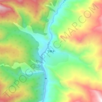 宁朗乡 topographic map, elevation, terrain