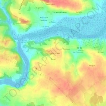 La Grée de Cassan topographic map, elevation, terrain