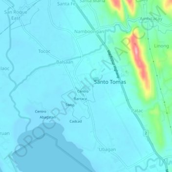 Poblacion topographic map, elevation, terrain