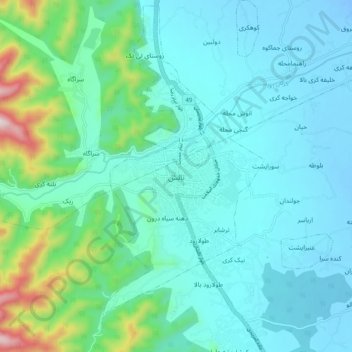 Talesh topographic map, elevation, terrain